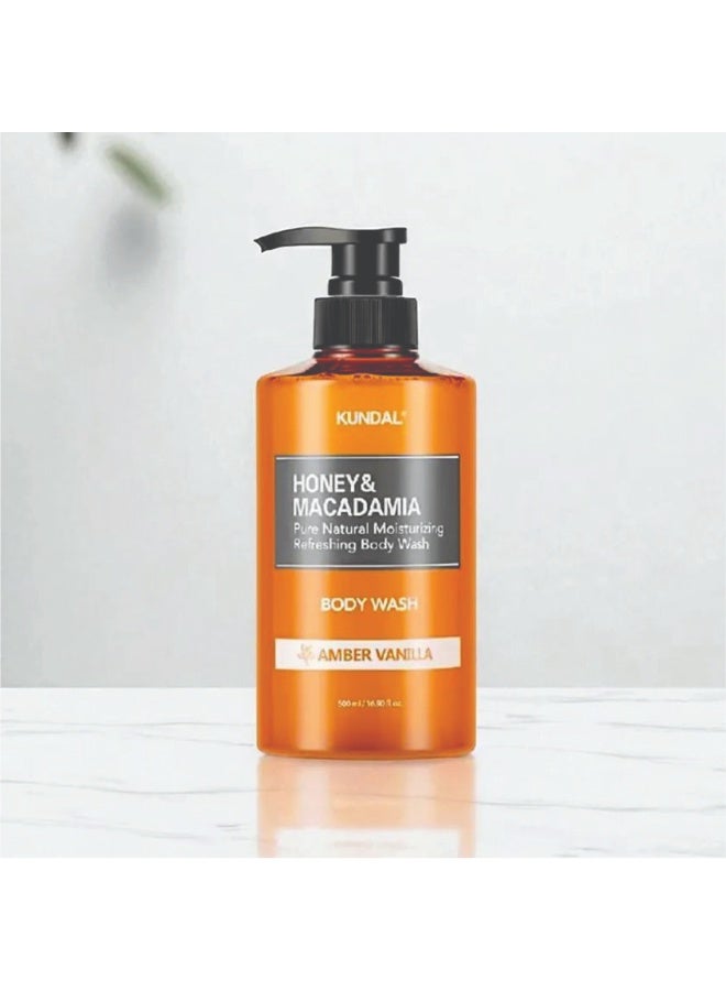KUNDAL Honey & Macadamia Body Wash - Amber Vanilla 500ml - Image 4