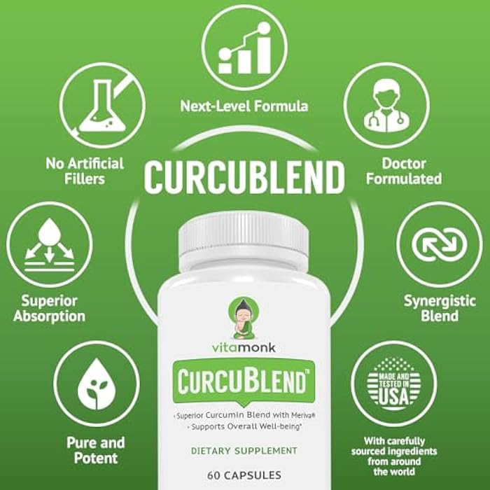 VitaMonk Turmeric and Ginger Complex with Meriva, Grape Seed, Boswellia Extract, Cat’s Claw and More - Ginger and Turmeric Supplements for Overall Health, Wellness and Immune Support - 60 Caps - Image 4