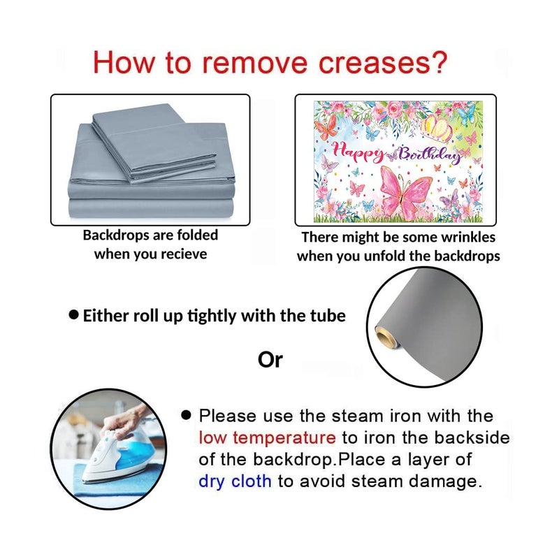 Theme My Party Birthday Decorations with Happy Birthday Backdrop Banner Butterfly Theme For Girls (6FT X 4FT) - Image 2