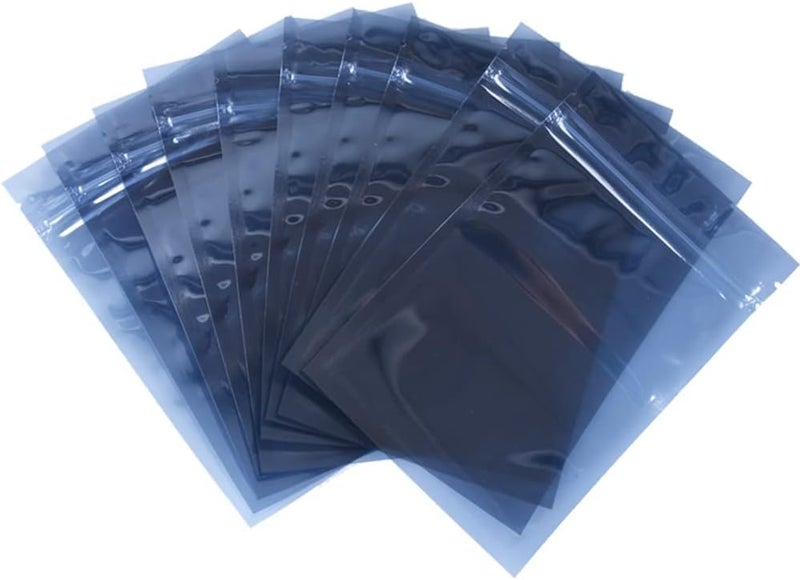 Seadasyoon أكياس مضادة للكهرباء الساكنة، 100 قطعة أكياس ESD قابلة لإعادة الإغلاق مقاس 4×6 بوصة/10×15 سم، أكياس مضادة للكهرباء الساكنة للقرص الصلب 2.5 بوصة SSD وHDD والأجهزة الإلكترونية - Image 1