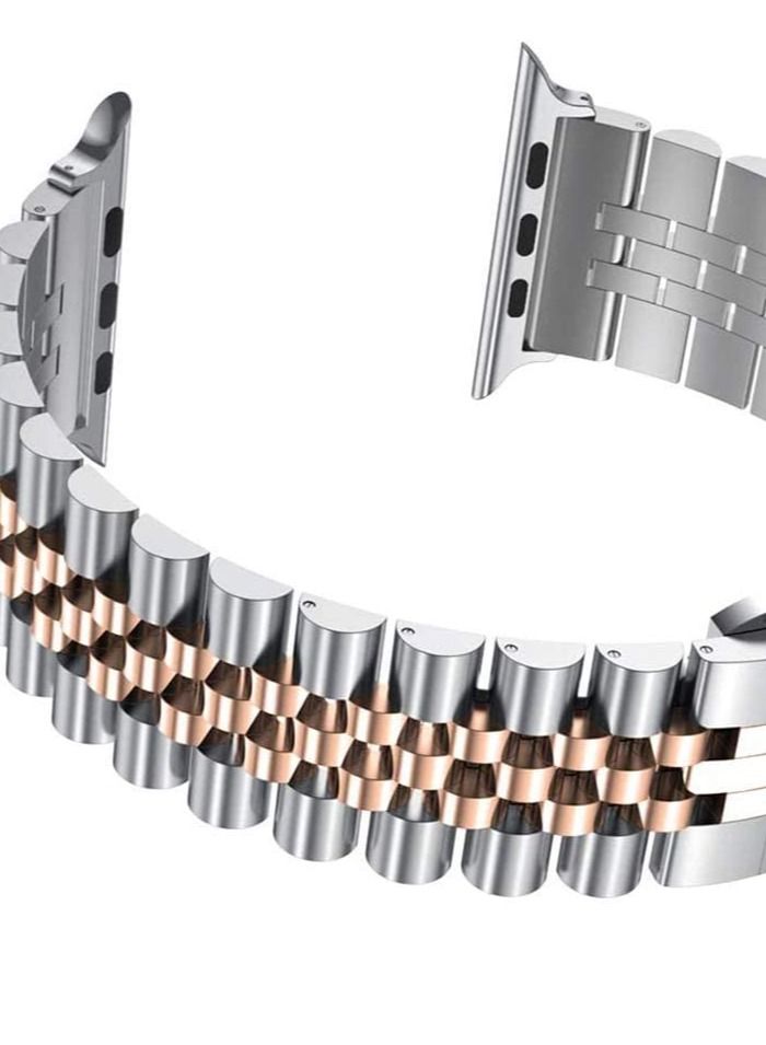 Phone Planet Replacement Band Compatible with Apple Watch 44mm / 42mm Stainless Steel Solid Strap Metal Bracelet for Apple Watch Series 7 6 5 4 3 2 SE (Silver - Image 4