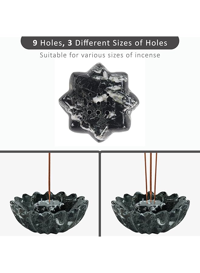 erorex Marble Incense Holder Black Handmade Incense Burner Easily Grab Incense Ashes With Incense Sticks Ideal For Room Décor And Outdoor Table Décor - Image 5
