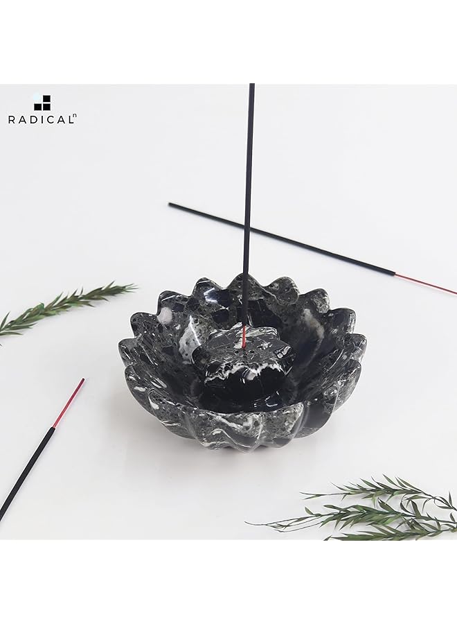 erorex Marble Incense Holder Black Handmade Incense Burner Easily Grab Incense Ashes With Incense Sticks Ideal For Room Décor And Outdoor Table Décor - Image 3