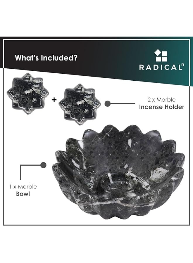 erorex Marble Incense Holder Black Handmade Incense Burner Easily Grab Incense Ashes With Incense Sticks Ideal For Room Décor And Outdoor Table Décor - Image 2