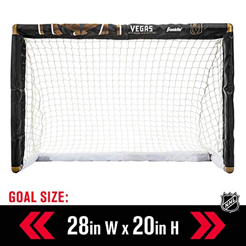 Franklin Sports Vegas Golden Knights Mini Hockey Set - Knee Hockey Goal, Ball, & 2 Hockey Stick Combo Set - Mini Goal Net - NHL Official Hockey Set - Image 3