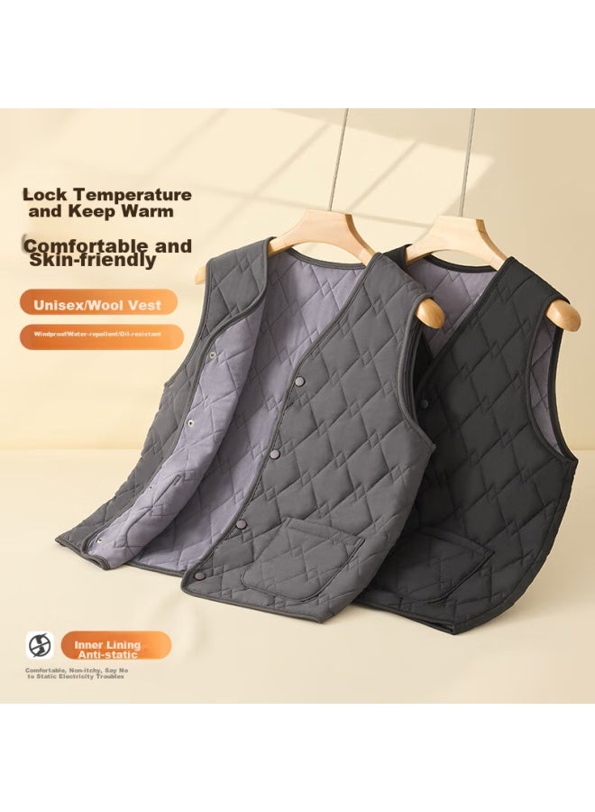Yuzhaolin Thermal Vest For Men, Thickened Fleece-lined Inner And Outer Wear, Sleeveless Waistcoat For Middle-aged And Elderly Men - Image 2