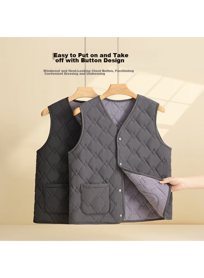 Yuzhaolin Thermal Vest For Men, Thickened Fleece-lined Inner And Outer Wear, Sleeveless Waistcoat For Middle-aged And Elderly Men - Image 4