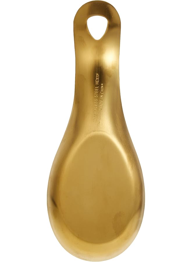 Cuisine Art Stainless Steel Spoon Rest Kitchen Tableware Spatula Holder Soup Spoon Rest Utensil Cutlery Stand Matt Gold - Image 3