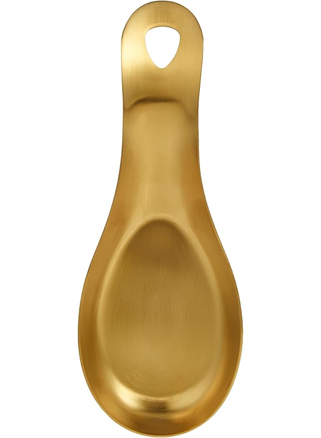 Cuisine Art Stainless Steel Spoon Rest Kitchen Tableware Spatula Holder Soup Spoon Rest Utensil Cutlery Stand Matt Gold - Image 2