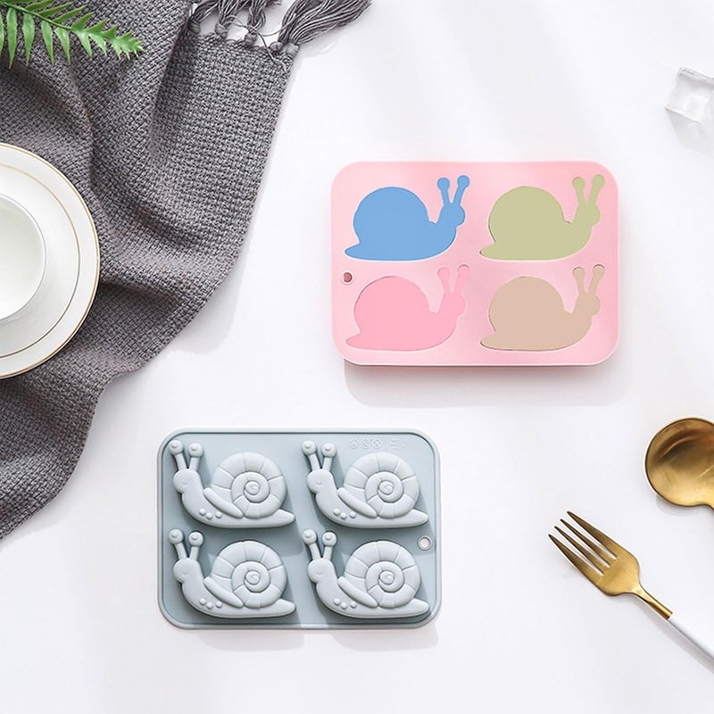 4 قالب سيليكوني متعدد الاستخدامات لصنع كعك الشوكولاتة والصابون الهلامي بشكل حلزون جميل - Image 3
