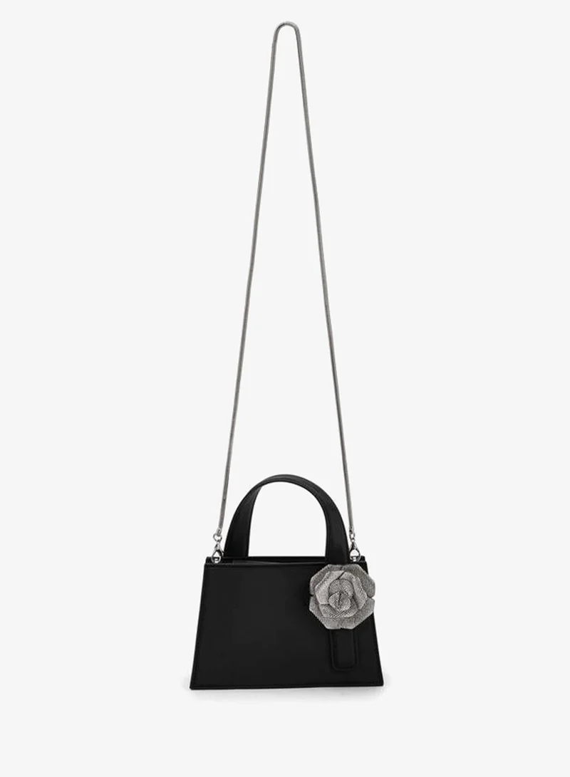 Celeste Floral Embellished Tote Bag With Chain Strap Ramadan Collections