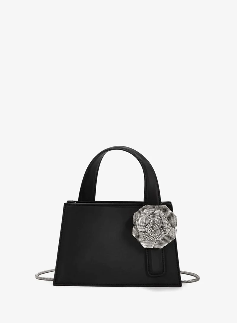 Celeste Floral Embellished Tote Bag With Chain Strap Ramadan Collections