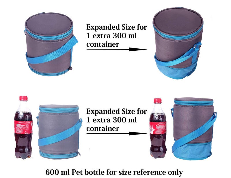 Foonty Daily Use 4 Cum 3 Storey Waterproof Lunch Bag/Tiffin Bag (Blue,FFFLB9003E) - Image 4