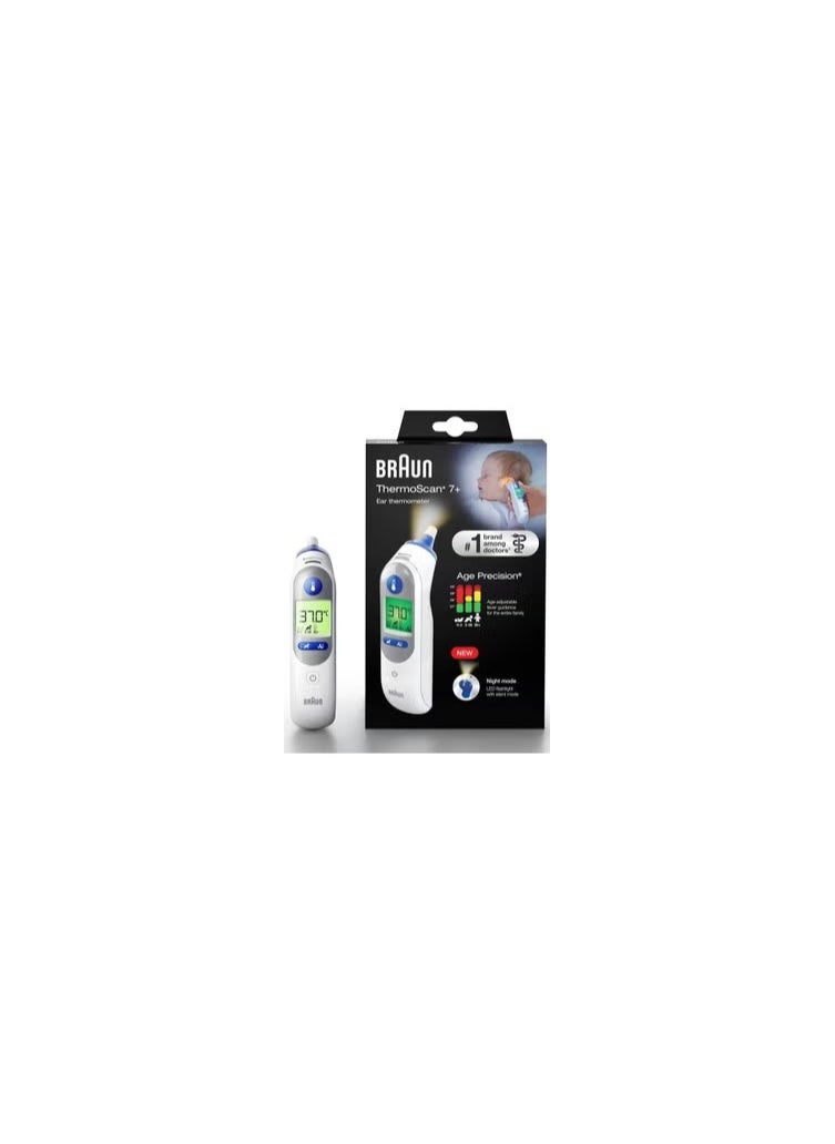 BRAUN BRAUN ThermoScan 7+ Ear thermometer with Age Precision and Night Mode IRT 6525, White  - Image 1