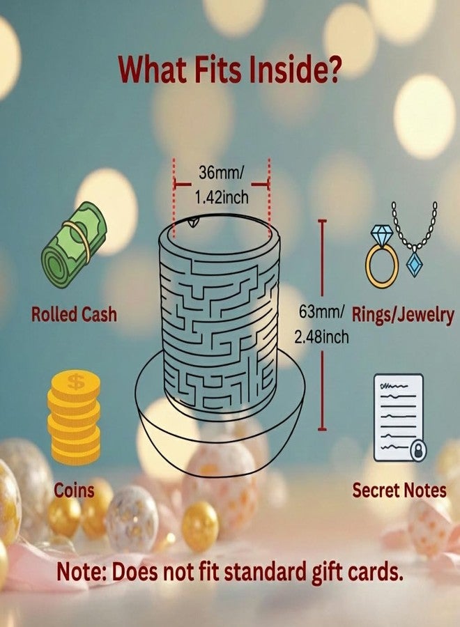 JHBEEY Maze Puzzle Box for Cash Gift, Money Holder Gift Box - Image 3