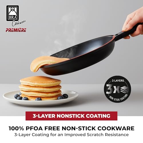 BRA COOKWARE Premiere Dual Skillet | 10.2 inches Double Frying Pan for Frittatas & Spanish Omelets | PFOA Free Triple Nonstick Coating | Full Induction Reversible Pan | Cast Aluminum Flip Skillet - Image 5