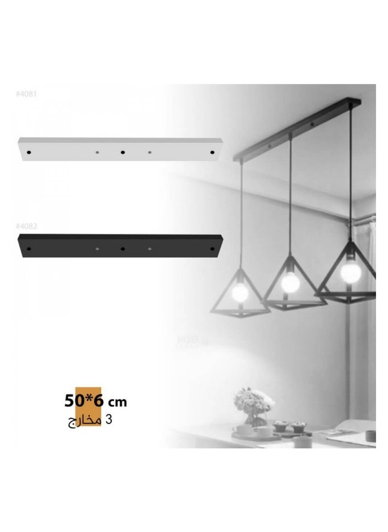 UCANDLE Ucandle White Ceiling Mounted Hanging Chandeliers Base, Triple Metal Ceiling Base for Hanging 3 Modern Pendant Lights from One Place Fit Above Dining Table  - Image 2