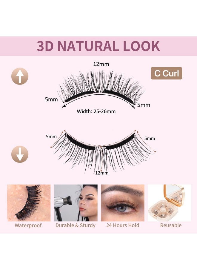 Magnetic Eyelashes Without Eyeliner Dual Magnetic Eyelashes With Applicator 4D Reusable Magnetic Lashes No Eyeliner Or Glue Needed Soft Magnets Natural Look Easy To Wear