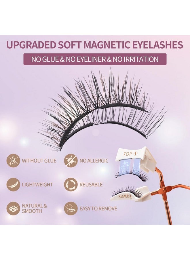 Magnetic Eyelashes Without Eyeliner Dual Magnetic Eyelashes With Applicator 4D Reusable Magnetic Lashes No Eyeliner Or Glue Needed Soft Magnets Natural Look Easy To Wear