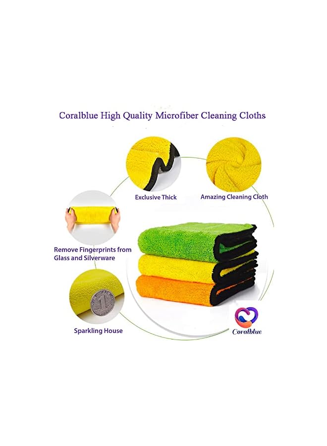 The Bros Microfiber Cleaning Cloth 30X40cm (3 Pack). All Purpose Towels For Home Appliance, Kitchen & Washroom. Car Washing & Drying High Absorbent Rags. REUsable, Lint-Free & Streak-Free - Image 2
