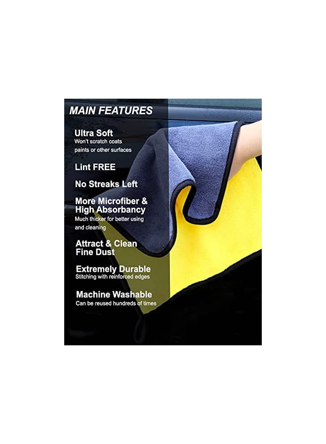 The Bros Microfiber Cleaning Cloth 30X40cm (3 Pack). All Purpose Towels For Home Appliance, Kitchen & Washroom. Car Washing & Drying High Absorbent Rags. REUsable, Lint-Free & Streak-Free - Image 3