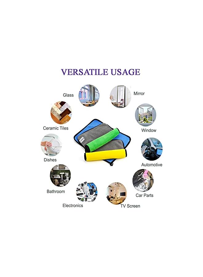 The Bros Microfiber Cleaning Cloth 30X40cm (3 Pack). All Purpose Towels For Home Appliance, Kitchen & Washroom. Car Washing & Drying High Absorbent Rags. REUsable, Lint-Free & Streak-Free - Image 4