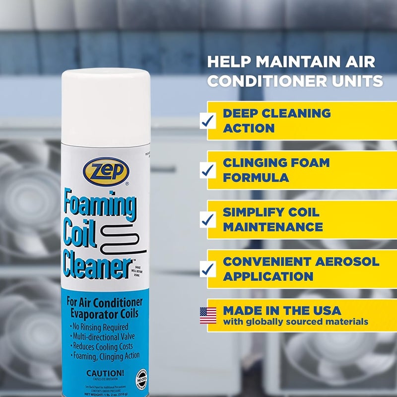 Zep Foaming Coil Cleaner  20 oz Case of 12  20201  Professional Strength Quickly Cleans HVAC and AC Units - Image 3