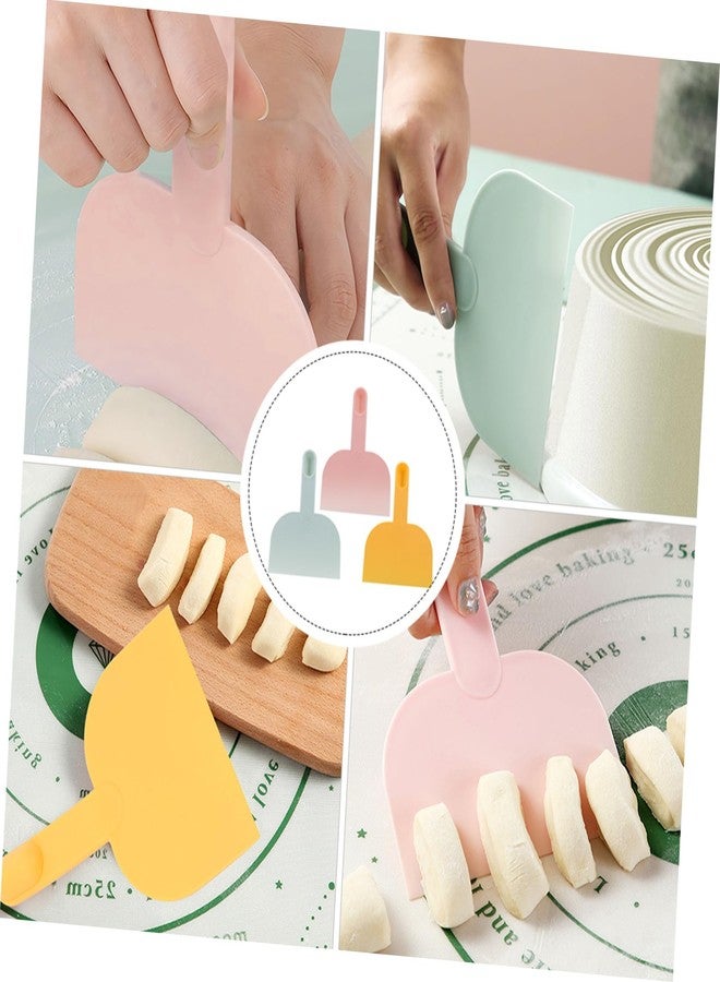 KICHOUSE Dough Scraper 3-Pack with Spoon Handle 6.49X4.72In Non-Stick Plastic Dough Cutter Kitchen Gadget for Baking Pizza Bread Cake Preparation - Image 3
