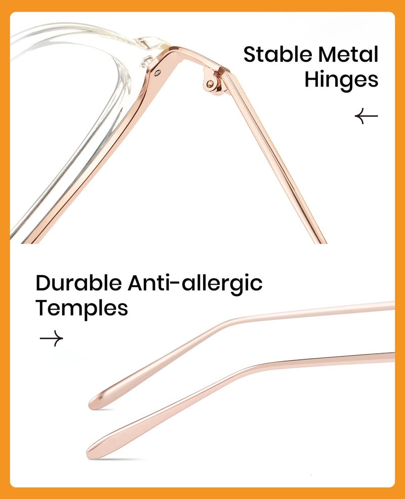 Cyxus Blue Light Glasses for Women, Blue Light Blocking Eyeglasses for Women, Round Computer Eyewear Anti Eye Strain Glasses - Image 4