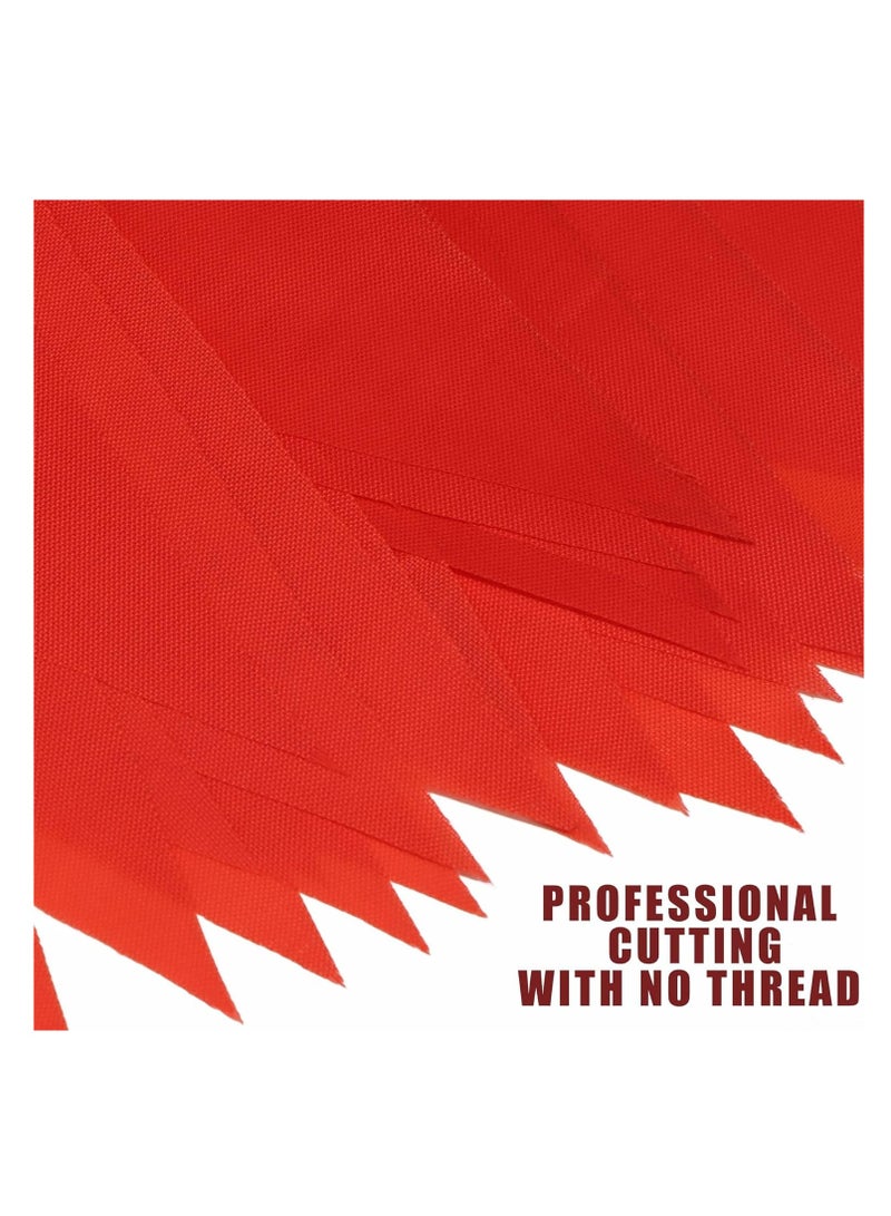 SYOSI Bunting Banner - Red Nylon Pennant Banners with Big Flags for Indoor & Outdoor Celebrations Ideal Birthday, Wedding, Party, Garden, Grand Opening Festivities(200M-300 Flags) - Image 2