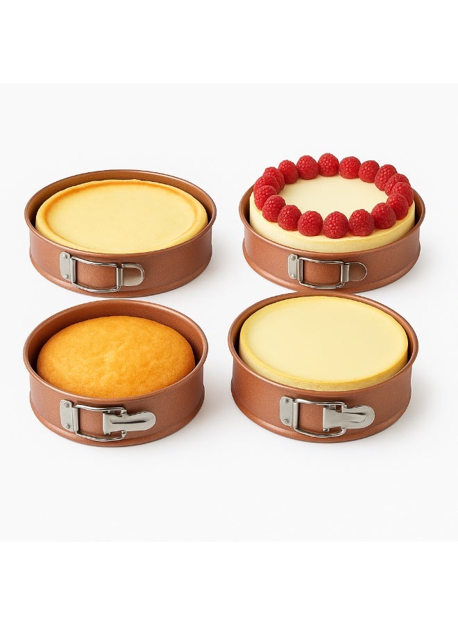 باصرة طقم قوالب كيك دائرية 4 قطع بمقاسات 24 إلى 30 سم – صواني خبز غير لاصقة بقاعدة قابلة للفك لتسهيل إخراج الكيك وتنظيفها بسهولة - Image 2