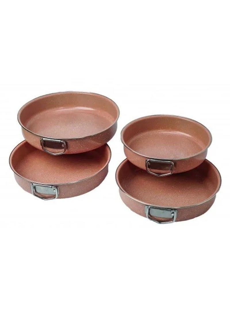 BASURRAH Beige Aluminum Cake Pans Set 4 Pieces 24-30 cm 20-90073 