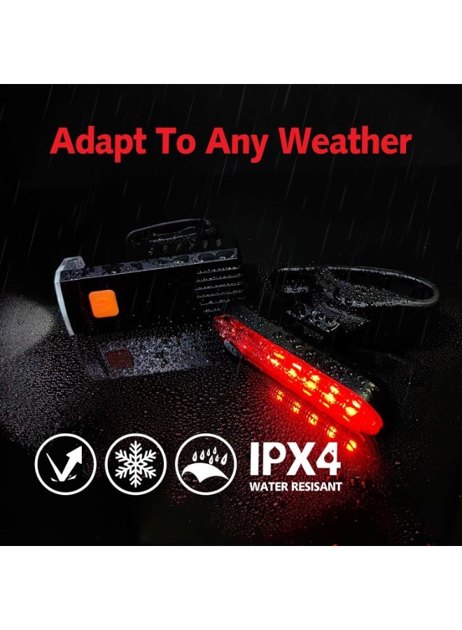 USB-C Rechargeable Bike Lights Front and Rear(2or4 or 10 Packs) Night Riding for Kids &Adults 3 Lights Modes Used as a Safety Indicator Light for Skateboards Strollers and Wheelchairs - Image 5