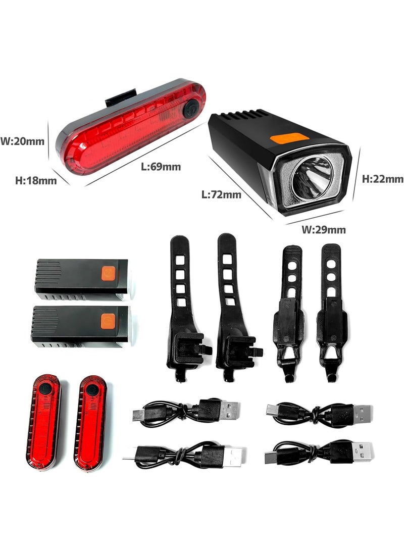 USB-C Rechargeable Bike Lights Front and Rear(2or4 or 10 Packs) Night Riding for Kids &Adults 3 Lights Modes Used as a Safety Indicator Light for Skateboards Strollers and Wheelchairs - Image 3