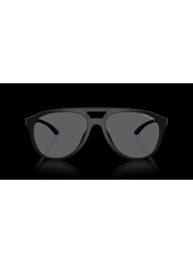 Armani Exchange نظارات شمسية طيار للرجال من أرماني إكستشينج - AX 4156SU - حجم العدسة: 59 مم - أسود غير لامع - Image 1