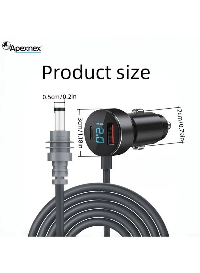 Starlink Mini Power Cable 100W Car Charger Digital Display Black Gray 78 74inch - Image 4