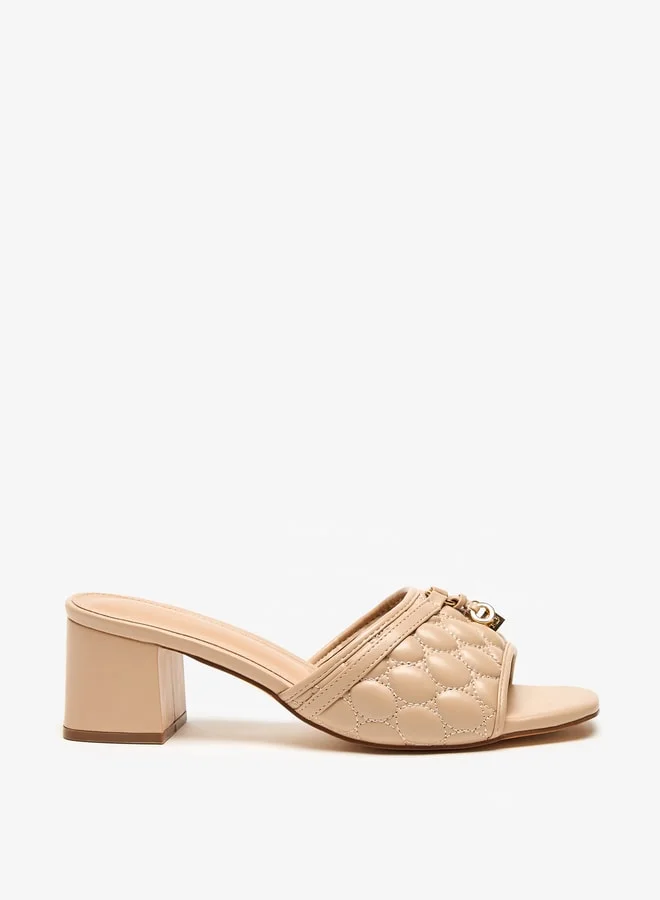 فلورا بيلا من شو إكسبرس Quilted Slip-On Sandals with Block Heels