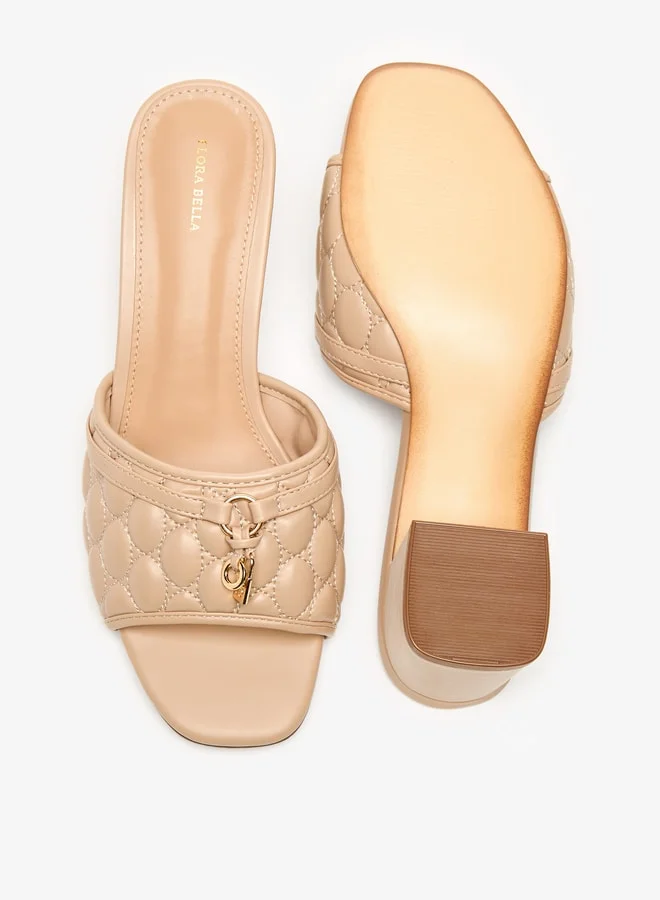 فلورا بيلا من شو إكسبرس Quilted Slip-On Sandals with Block Heels