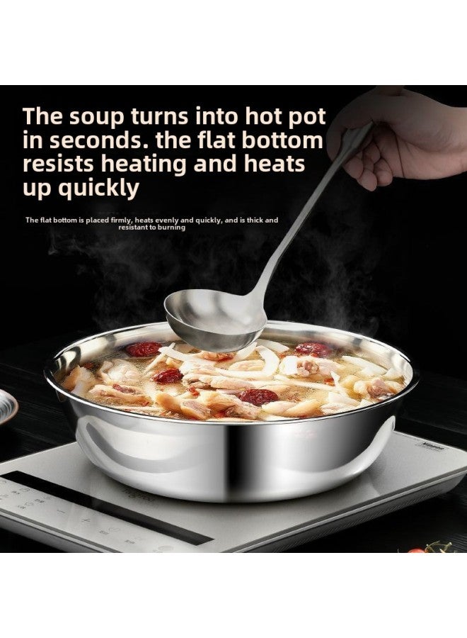 Stainless Steel And Basin Household Extra-thick Wafing Basin Hot Pot Basin Medical Grade Non-stick Basin Thickened Vegetable Washing Basin-Specifications:32cm Extra Thick Model And Basin [316 Material]-Color:316 Thickened Stainless Steel - Image 4