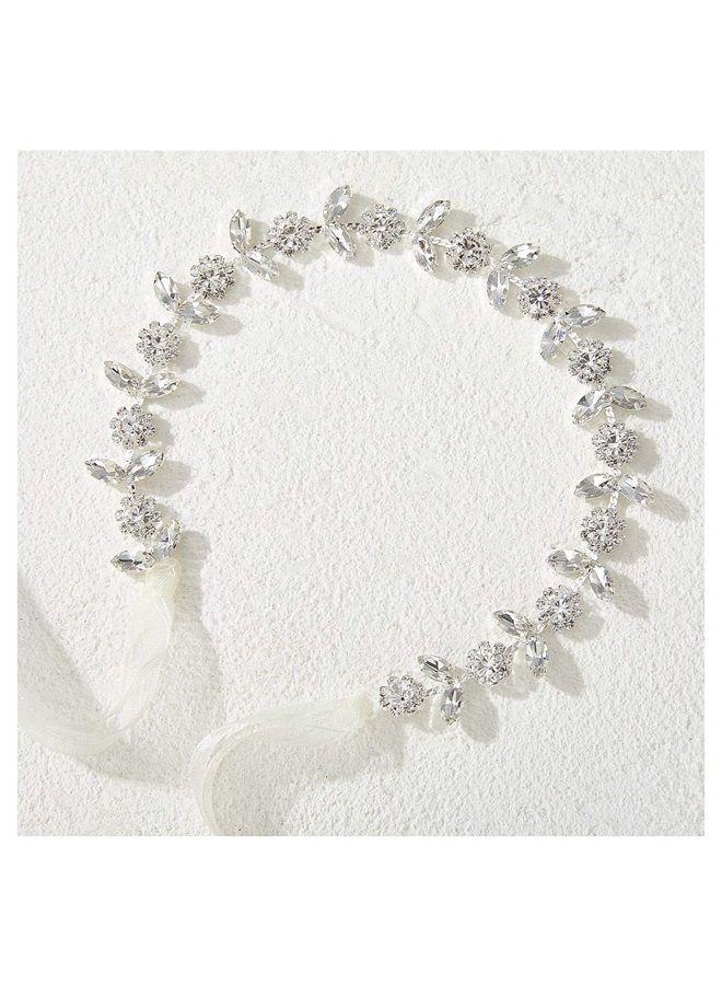 SWEETV Silver Flower Girl Headpiece for Wedding Crystal Baby Girl Headband Flower Crown Communion Hair Accessories for Birthday, Photography - Image 5