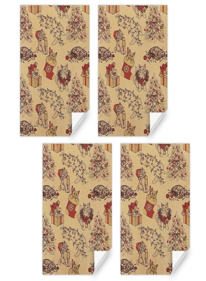 Geluode Christmas Cat Wrapping Paper - 4 Sheets Kraft Gift Wrap for Men, Women, Kids, Pet Lovers - Xmas Decorative Paper for Birthday, Baby Shower, Cat Party - Image 3