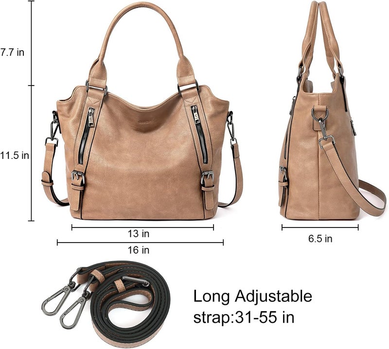 CLUCI Purses for Women, Large Hobo Bags, Multiple Pockets Tote Handbags, Water Repellent Shoulder Bag with Adjustable Strap - Image 3