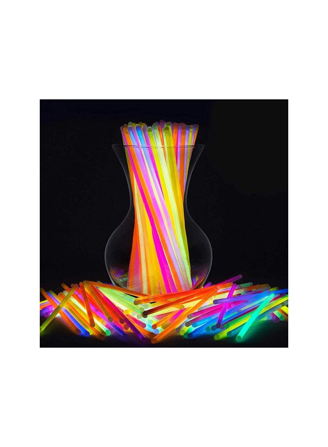 Mumoo Bear 100 Glow Sticks Party Pack 8 Inch With Connectors To Make Neon Bracelets Necklaces Eye Glasses And Balls For Party Supplies