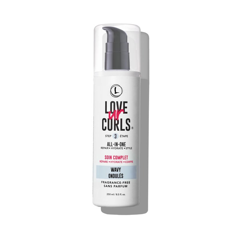 Love Ur Curls Fragrance Free All in One Curl Cream Styler for Wavy Textured Hair Repair Define Hydrate  Style with Shea Butter 250mL