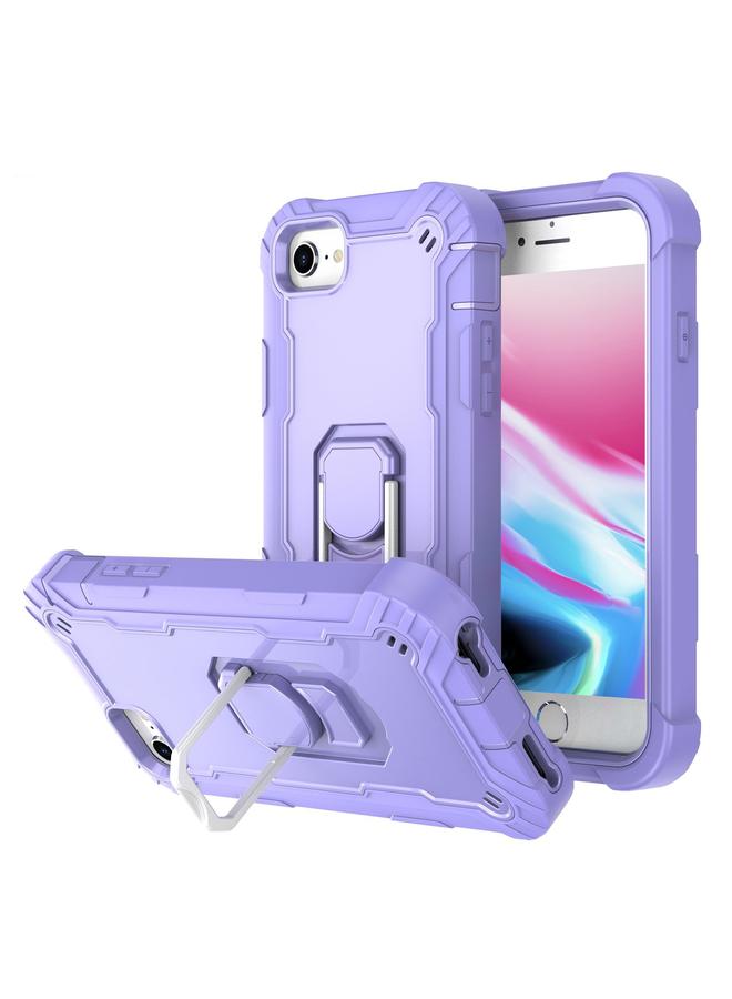 S-TOP Case For iPhone SE 2022 / SE 2020 / 8 / 7 PC + Rubber 3-layers Shockproof Protective Case with Rotating Holder - Image 1