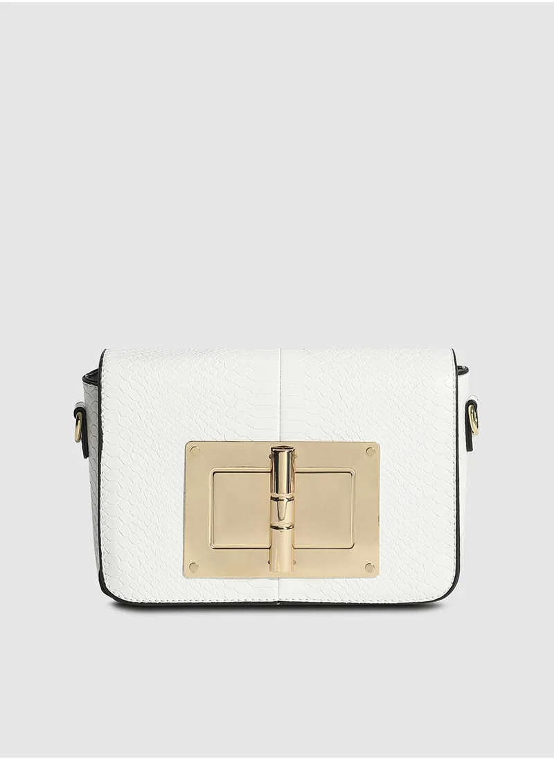 Haute Sauce Hinge Flap Sling Bag - White