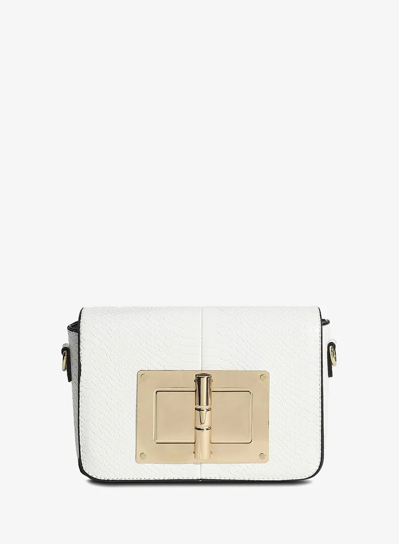 صوص هاوت حقيبة كتف بيضاء بقلاب