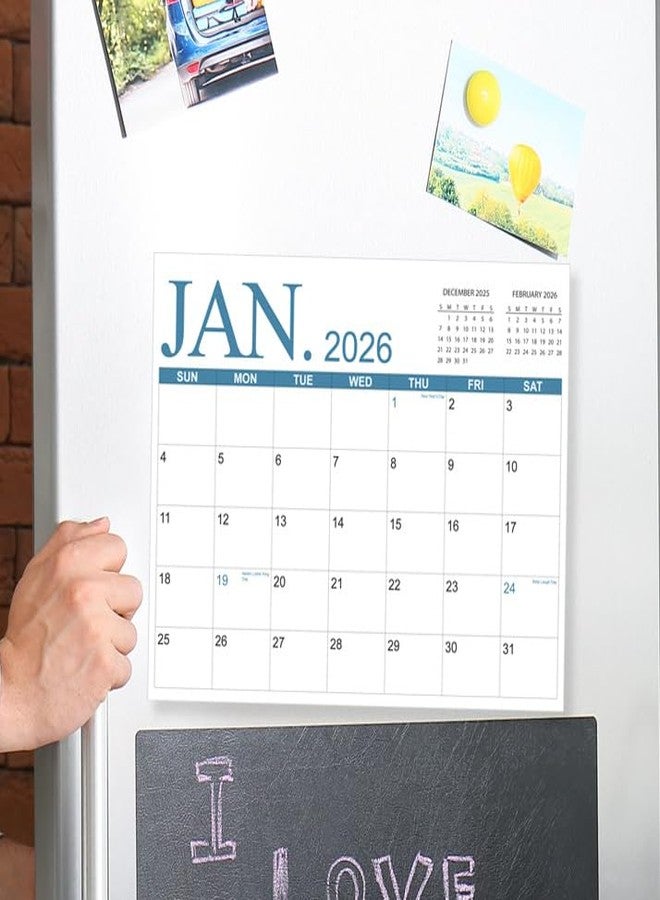 تقويم 2026، تقويم مغناطيسي للثلاجة من يناير 2026 إلى يونيو 2027، التقويم الشهري المثالي للثلاجة لعام 2026 للعائلة أو المطبخ، موسمي، 8.5 بوصة × 11 بوصة، أربعة ألوان - Image 4