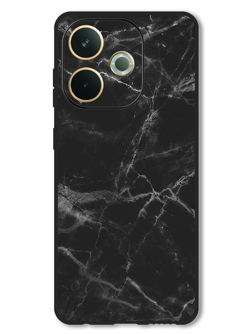 Theodor Case Compatible with Oppo A5 Pro Protection Shockproof Bumper Cover Black Marble - Image 1