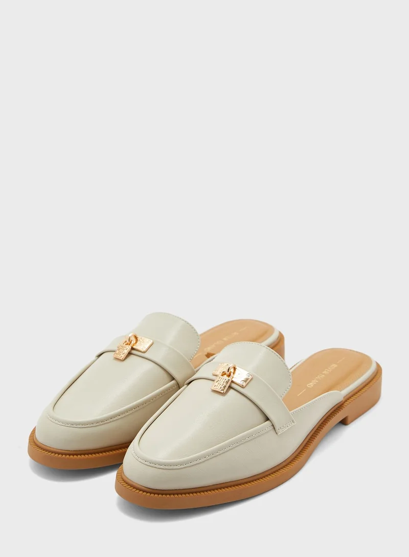 RIVER ISLAND Backless Trim Loafers